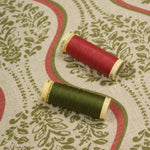 Linmere Fabric / Sage Green / Red