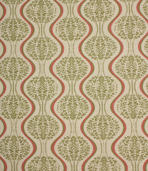 Linmere Fabric / Sage Green / Red