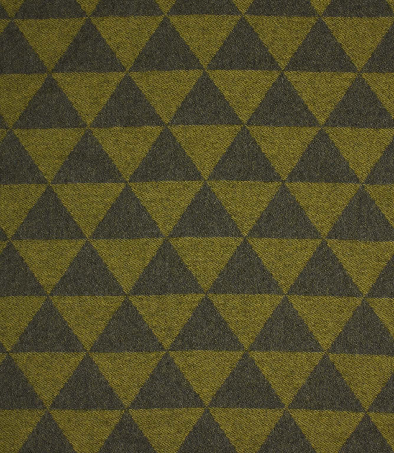 Wool Chevron Fabric / Green / Grey | Just Fabrics