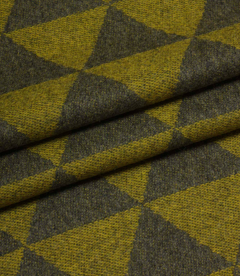 Wool Chevron Fabric / Green / Grey | Just Fabrics