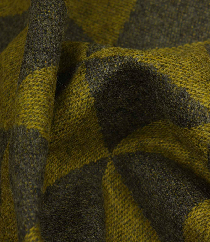 Wool Chevron Fabric / Green / Grey | Just Fabrics