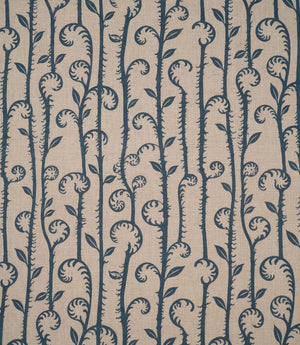 Little Bracken Natural Fabric / Indigo
