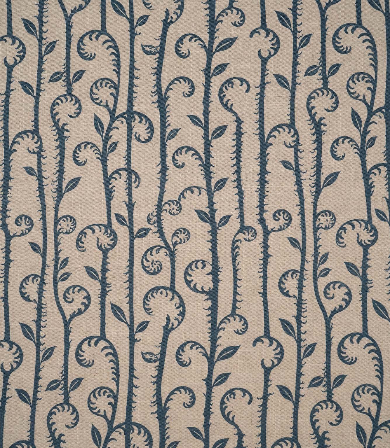 Little Bracken Natural Fabric / Indigo