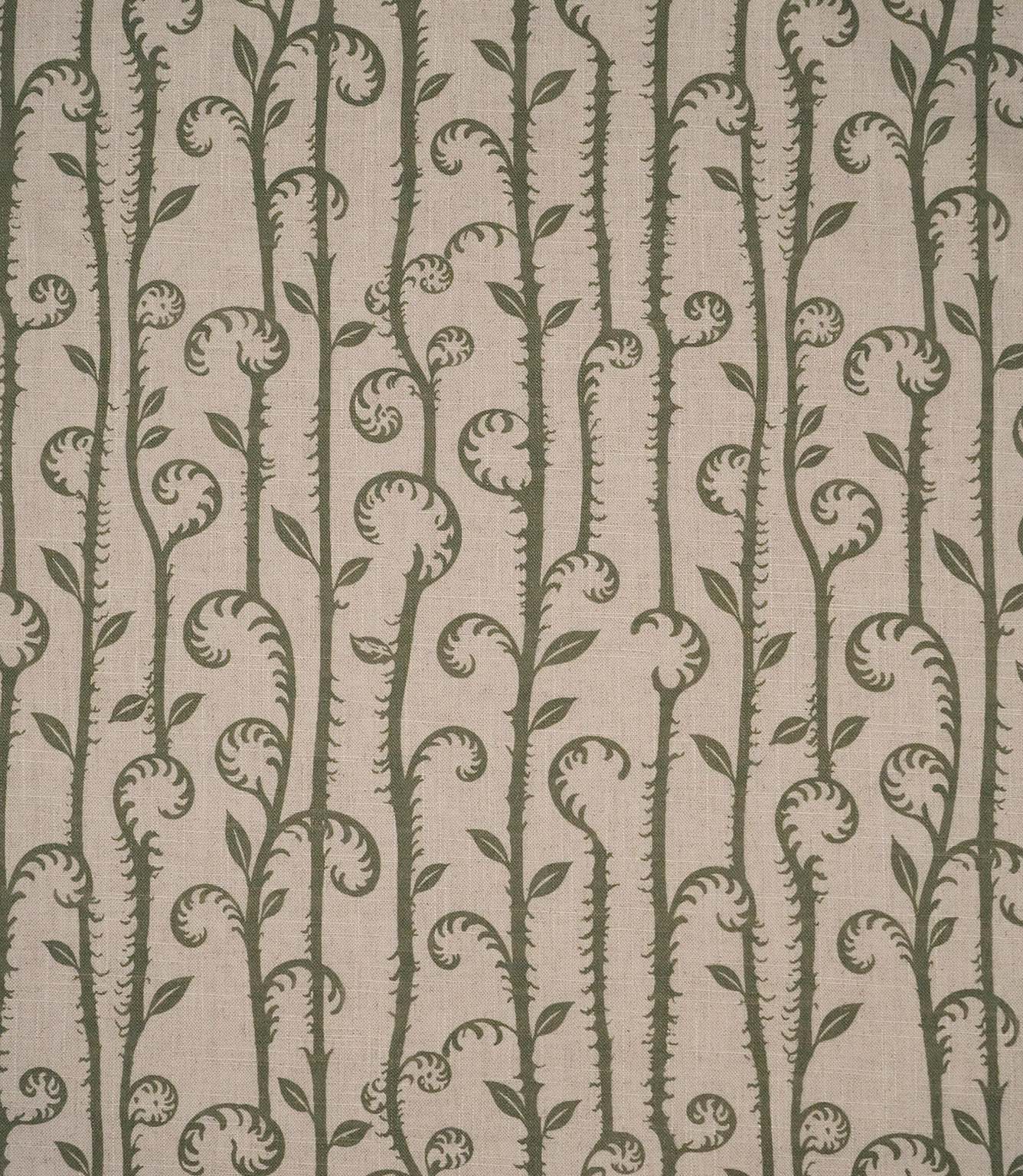 Little Bracken Natural Fabric / Olive Green