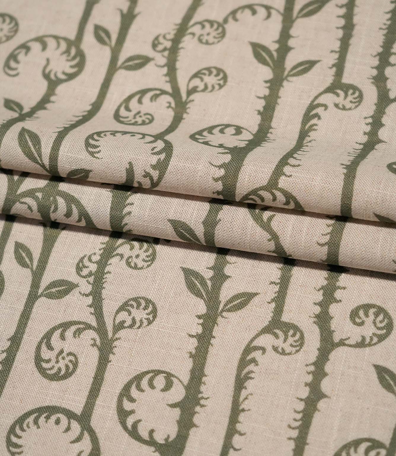 Little Bracken Natural Fabric / Olive Green