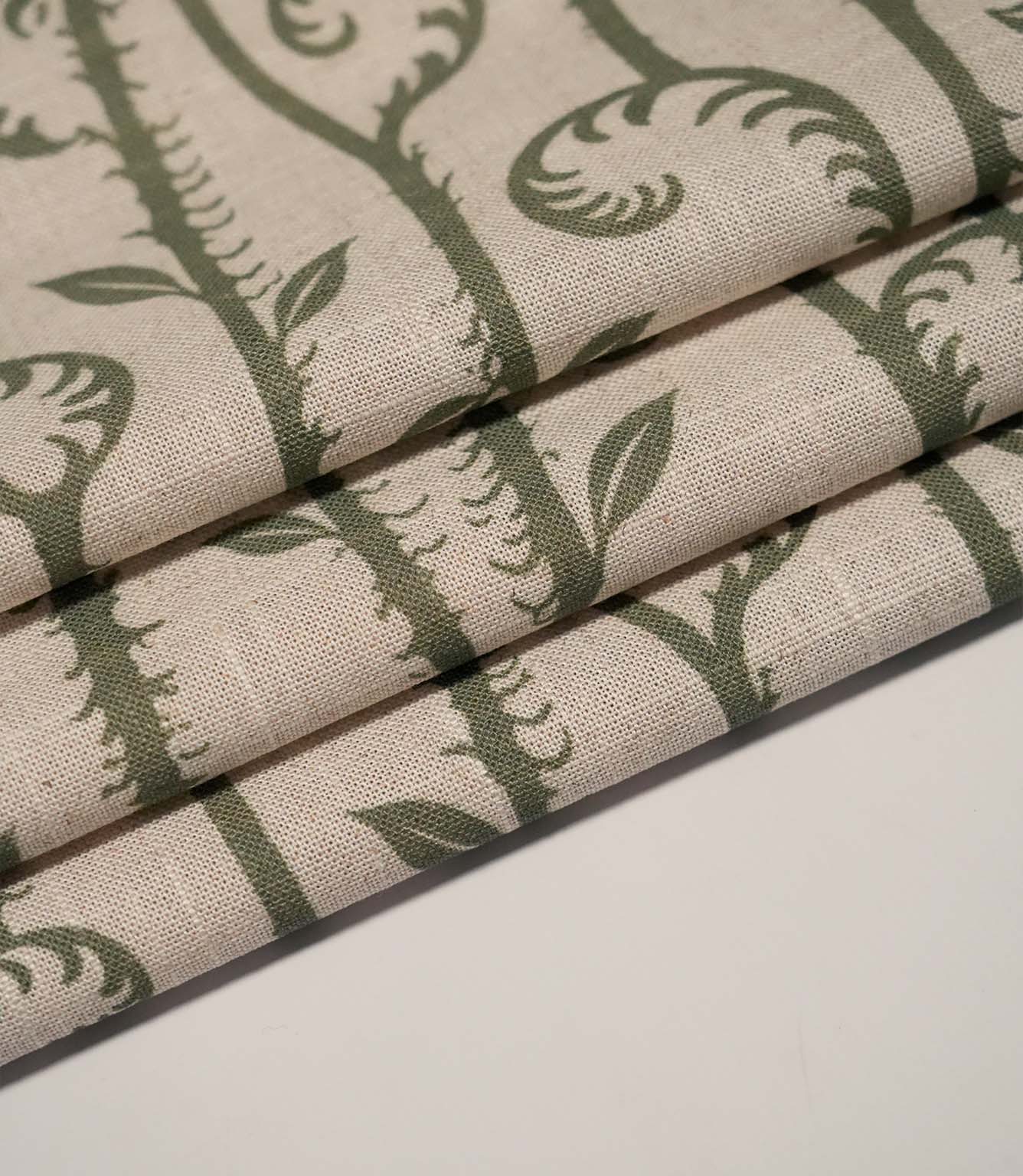 Little Bracken Natural Fabric / Olive Green