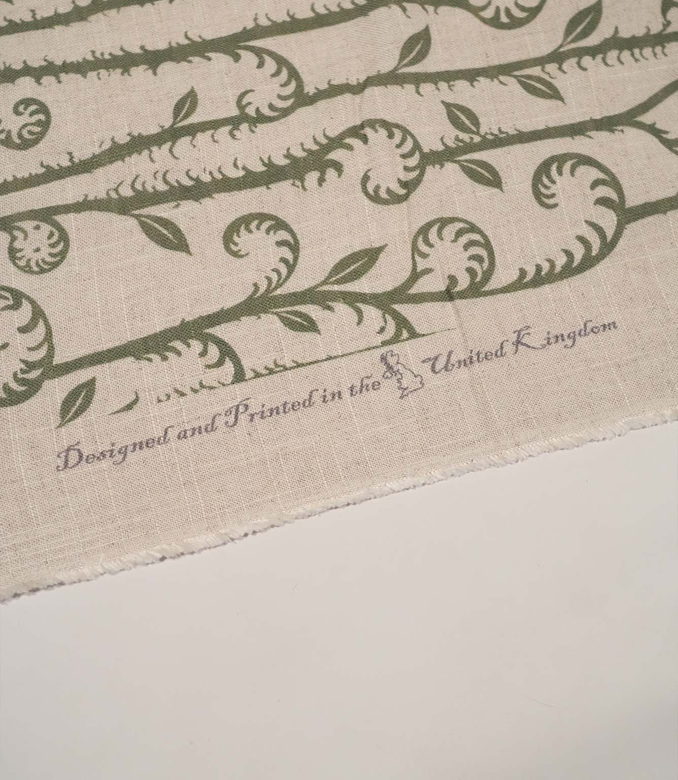 Little Bracken Natural Fabric / Olive Green
