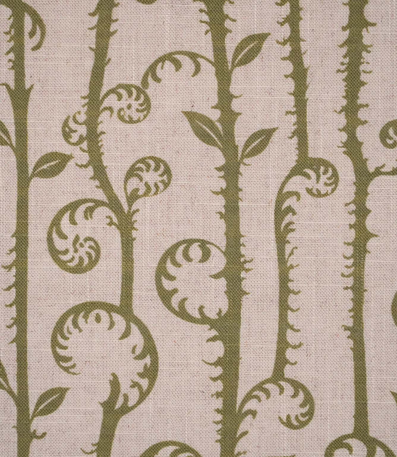Little Bracken Natural Fabric / Sage Green
