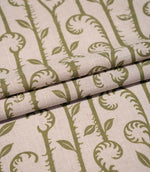 Little Bracken Natural Fabric / Sage Green
