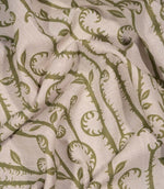 Little Bracken Natural Fabric / Sage Green