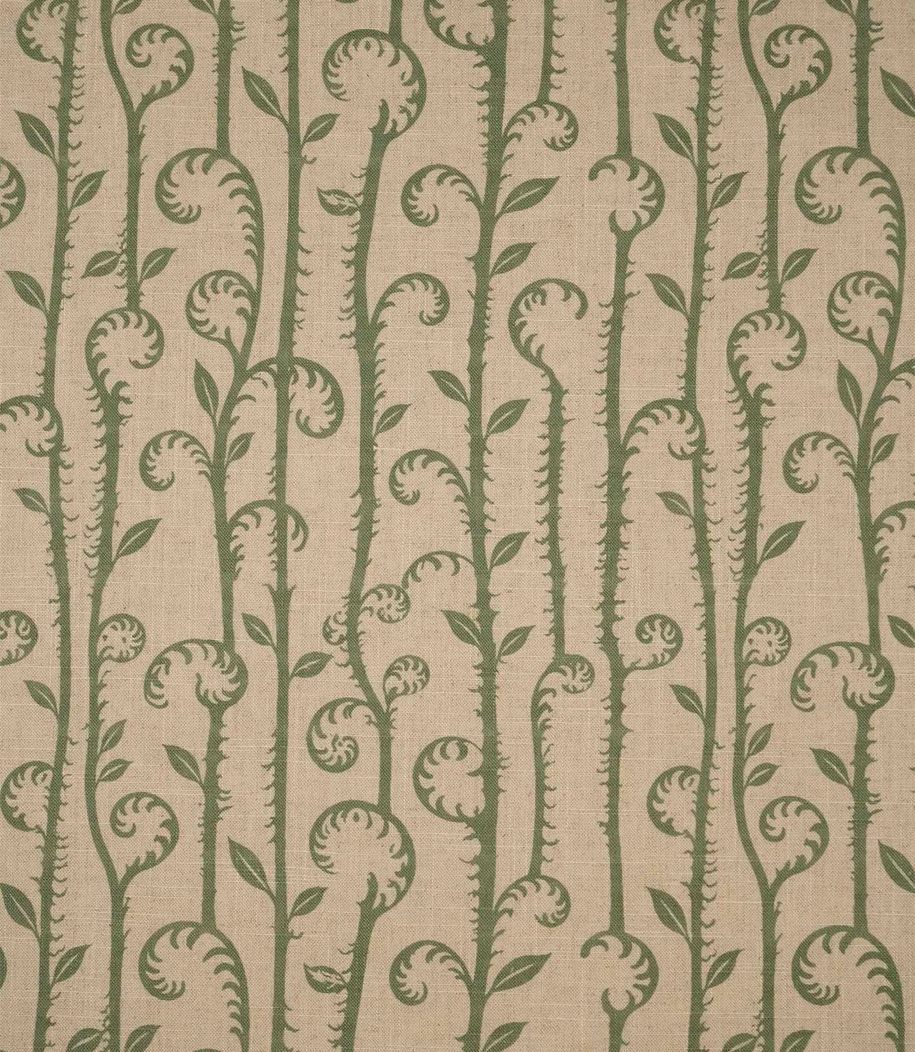 Little Bracken Natural Fabric / Apple Green