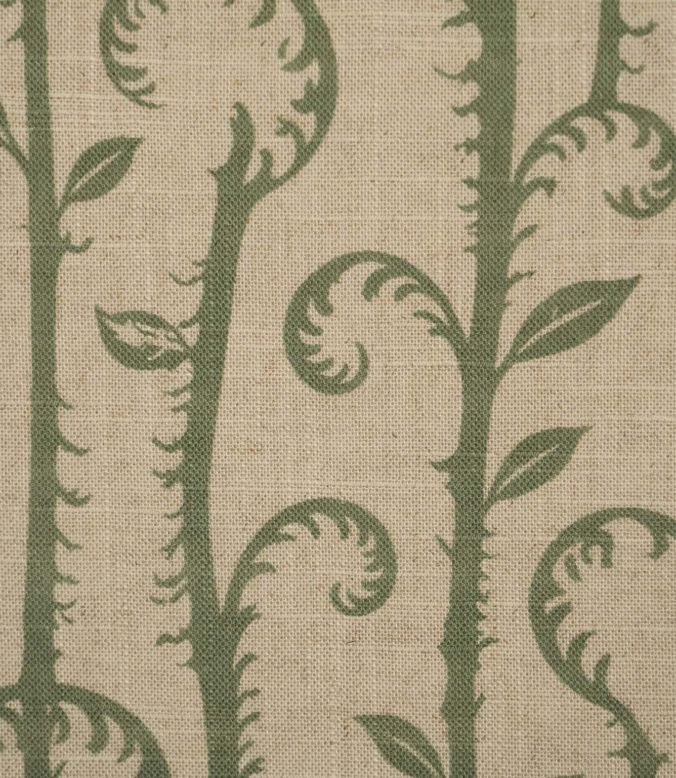 Little Bracken Natural Fabric / Apple Green