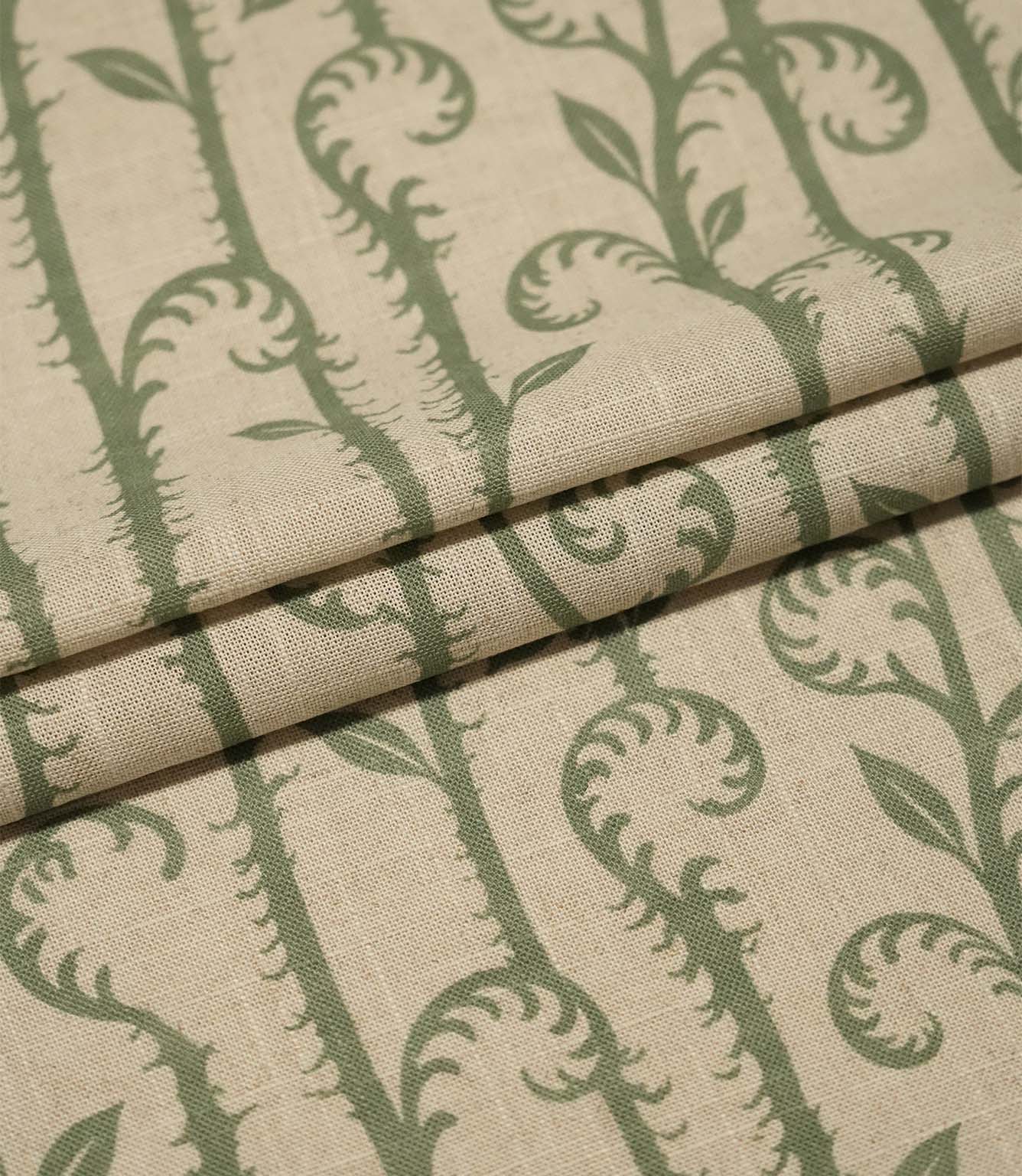 Little Bracken Natural Fabric / Apple Green