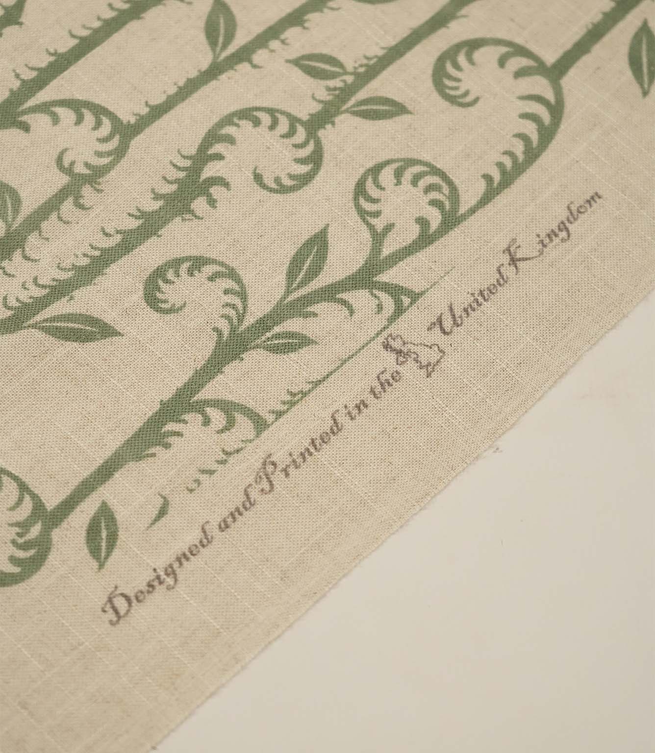 Little Bracken Natural Fabric / Apple Green