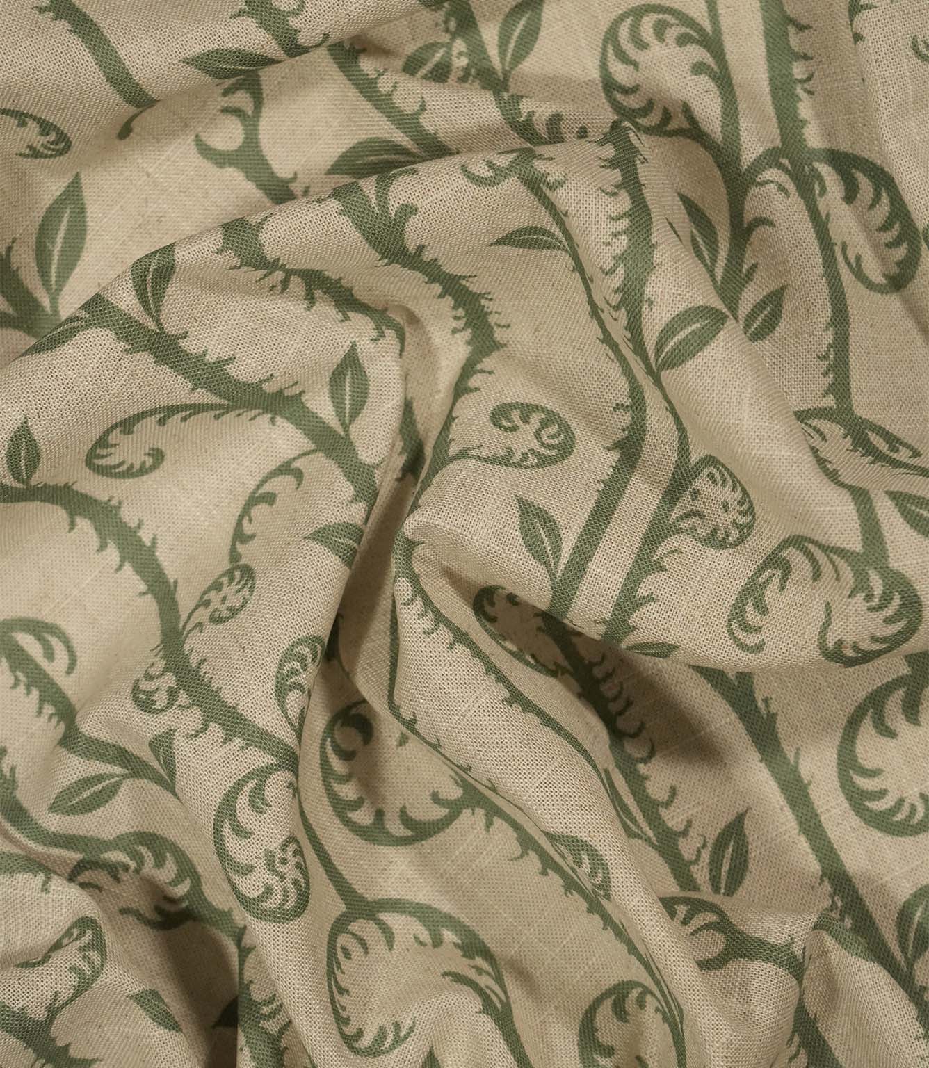 Little Bracken Natural Fabric / Apple Green