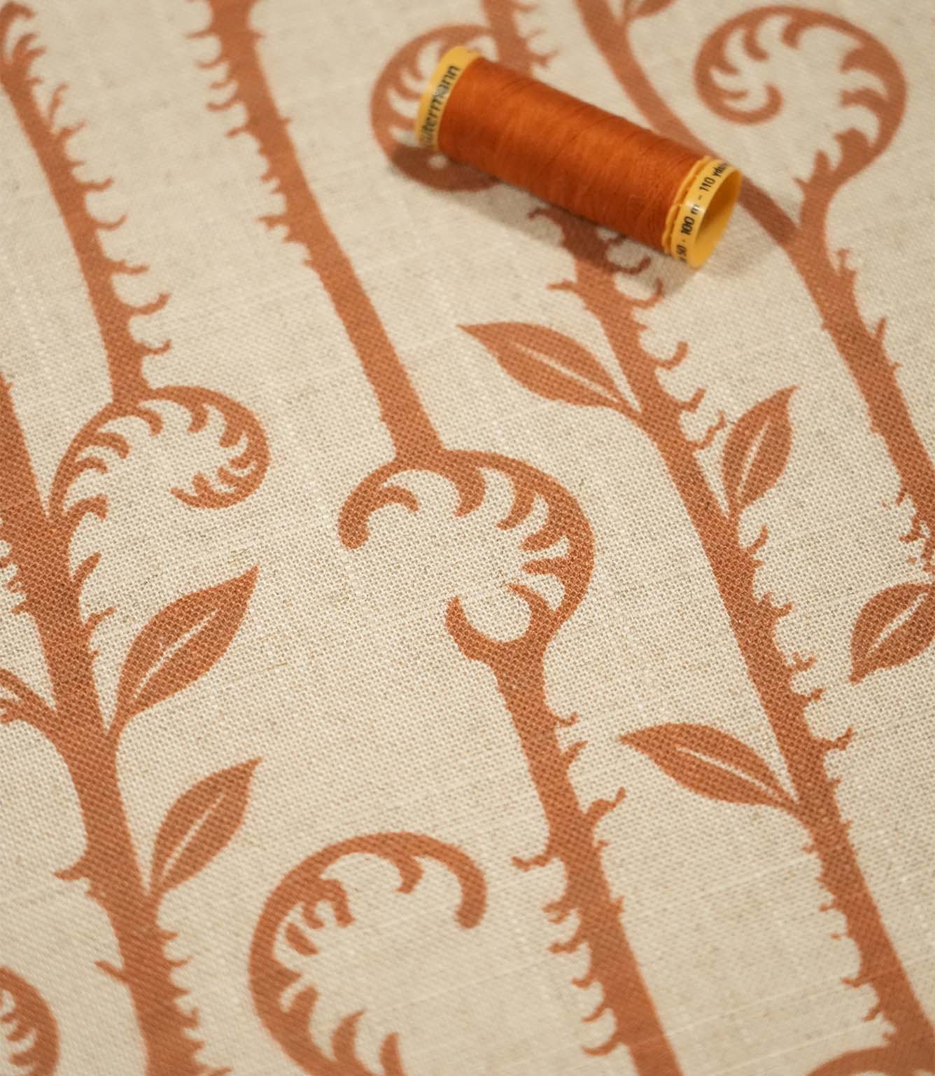 Little Bracken Natural Fabric / Rust