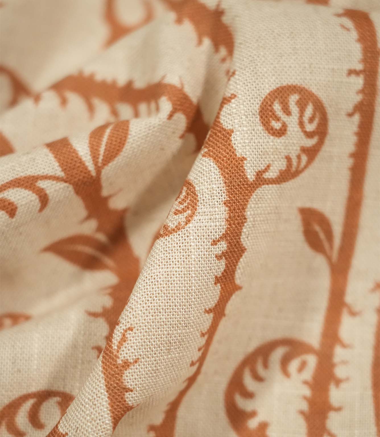 Little Bracken Natural Fabric / Rust