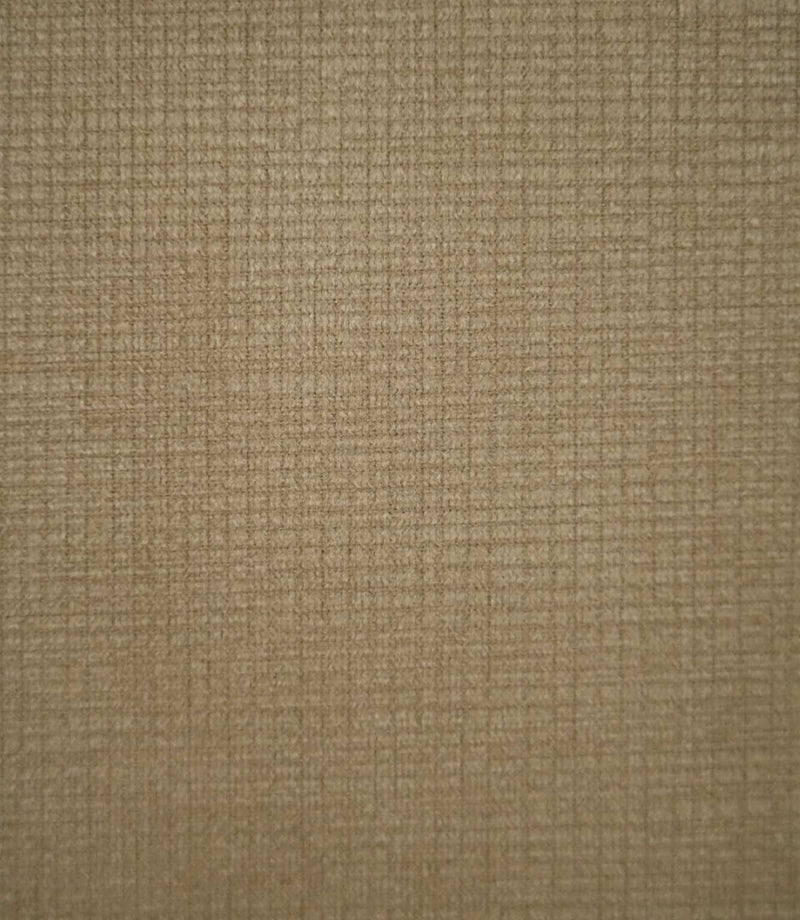 Lois Velvet Oat fabric in a warm oatmeal beige shade, featuring a fine crosshatched texture with subtle horizontal and vertical detailing across its soft velvet surface.