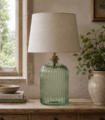 Lynton 29cm Recycled Glass Natural Green Lamp Base
