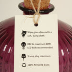 Lynton 29cm Recycled Glass Amethyst Lamp Base