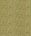 Manorville Kelp floral fabric featuring an intricate repeating botanical print of delicate beige flowers, trailing leafy branches and winding stems against a muted moss green background with subtle tonal texture.