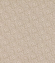 Marion Quaker fabric featuring an intricate ivory floral embroidery design with delicate scrolling vines, leaves and flowers on a soft beige background.