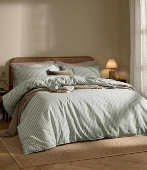 Marlow Stripe Duvet Cover Set Artichoke/Sage