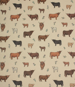 Meadow Moo Oilcloth Fabric / Linen