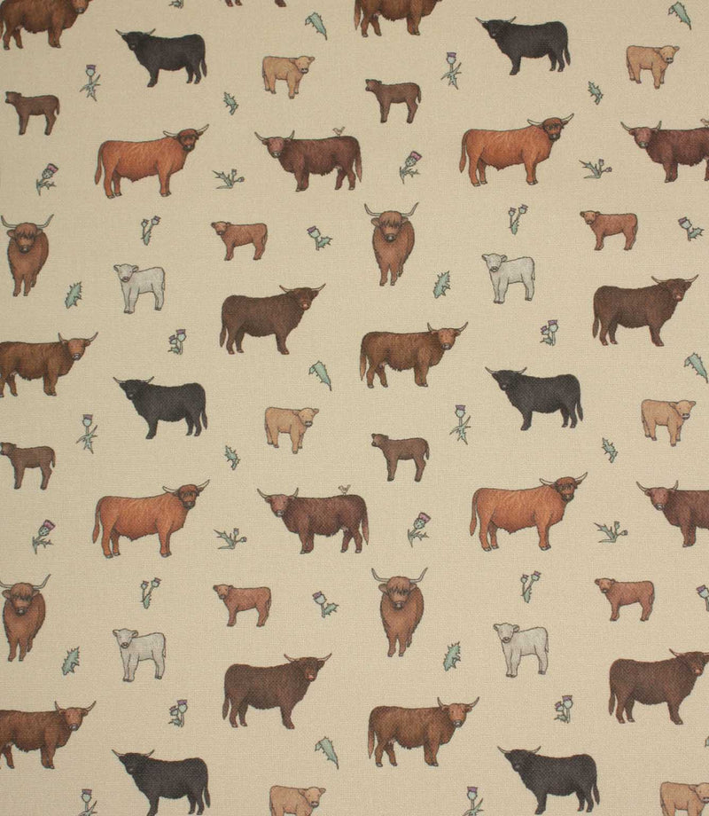Meadow Moo Cow Oilcloth Fabric / Linen