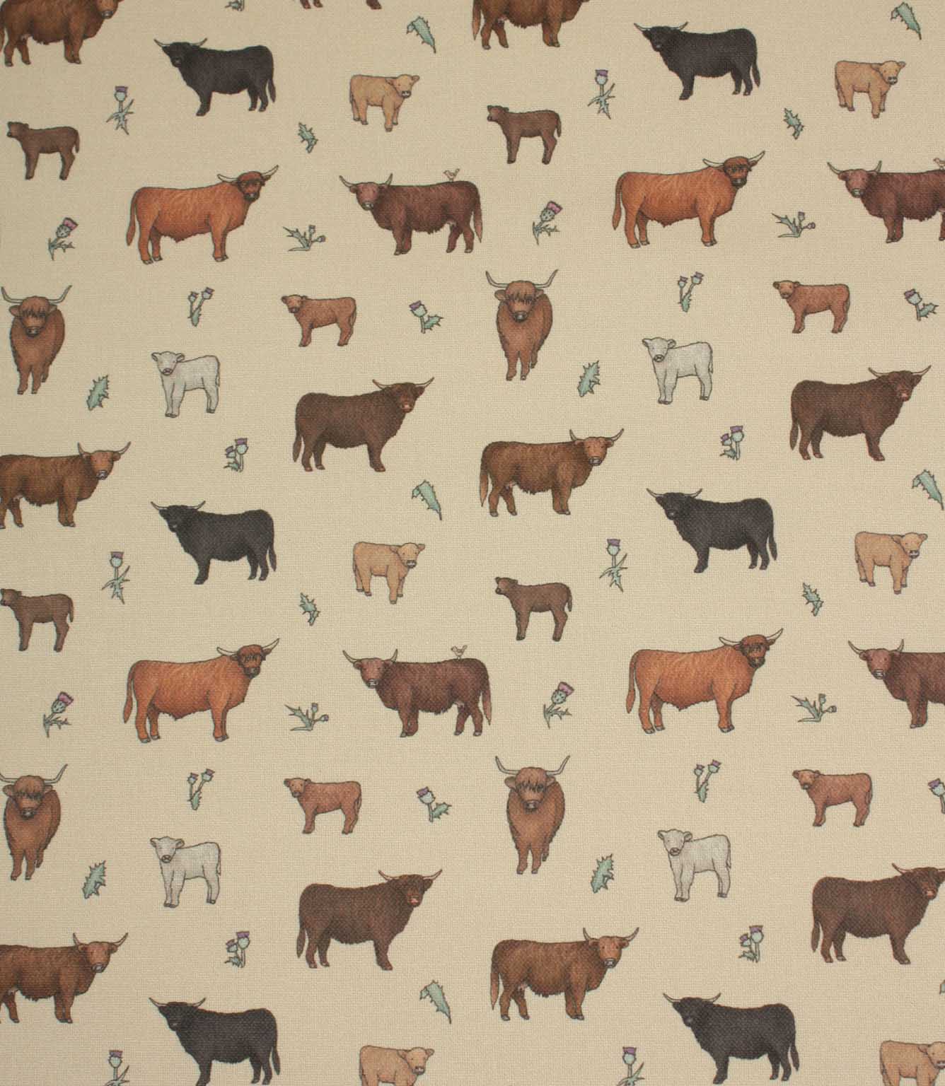 Meadow Moo Cow Oilcloth Fabric / Linen