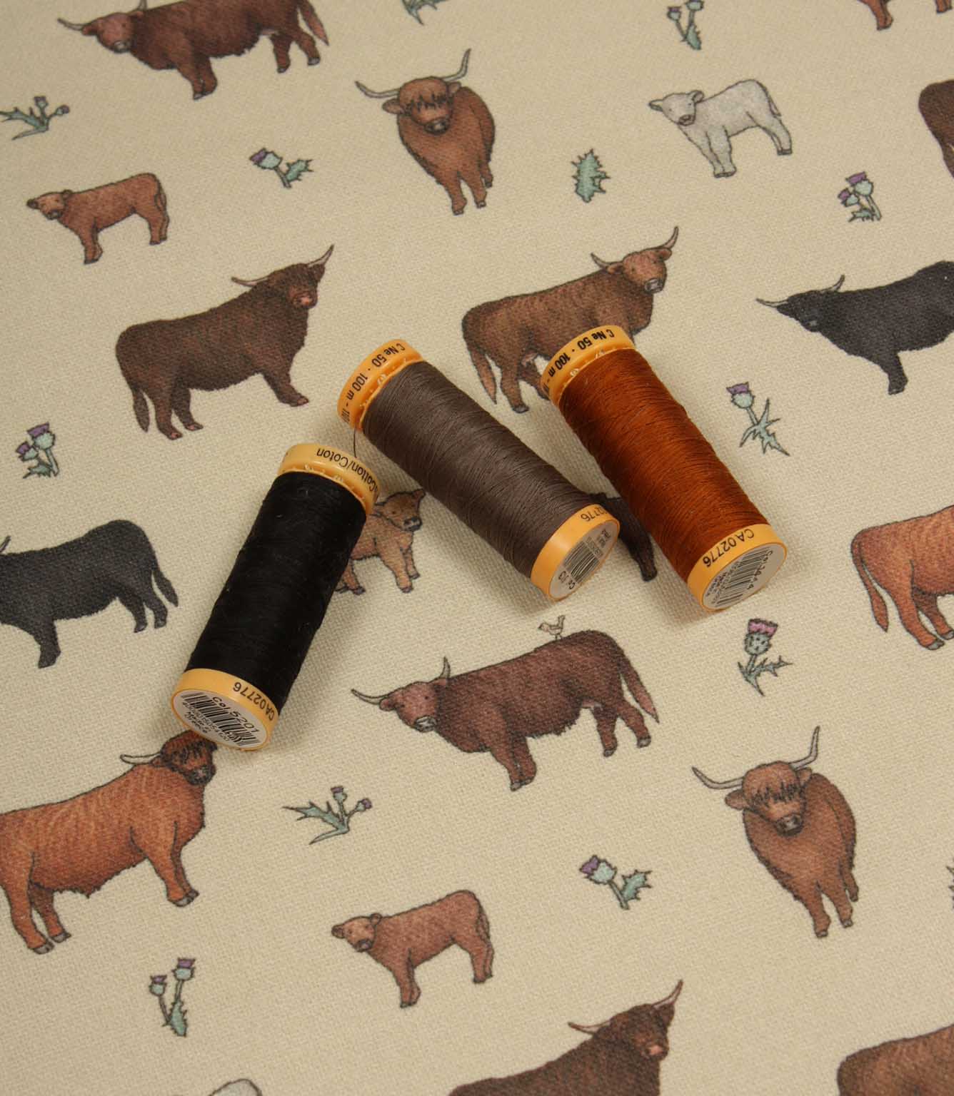 Meadow Moo Cow Oilcloth Fabric / Linen