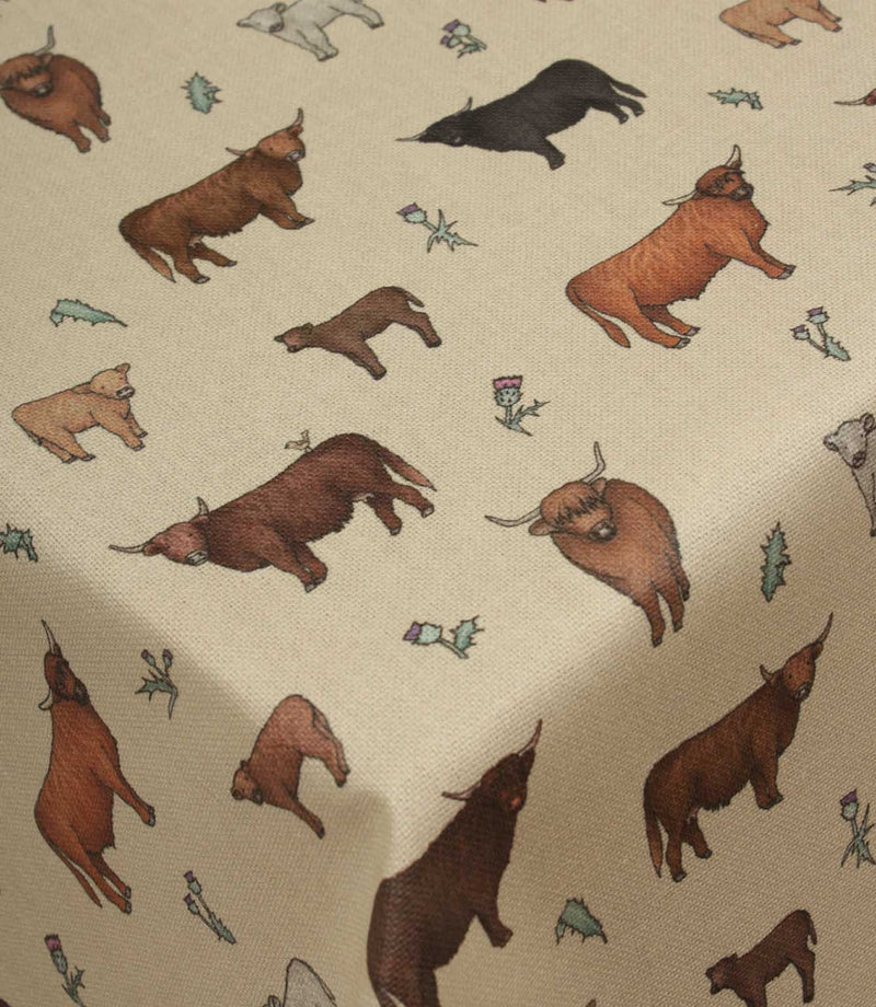 Meadow Moo Cow Oilcloth Fabric / Linen