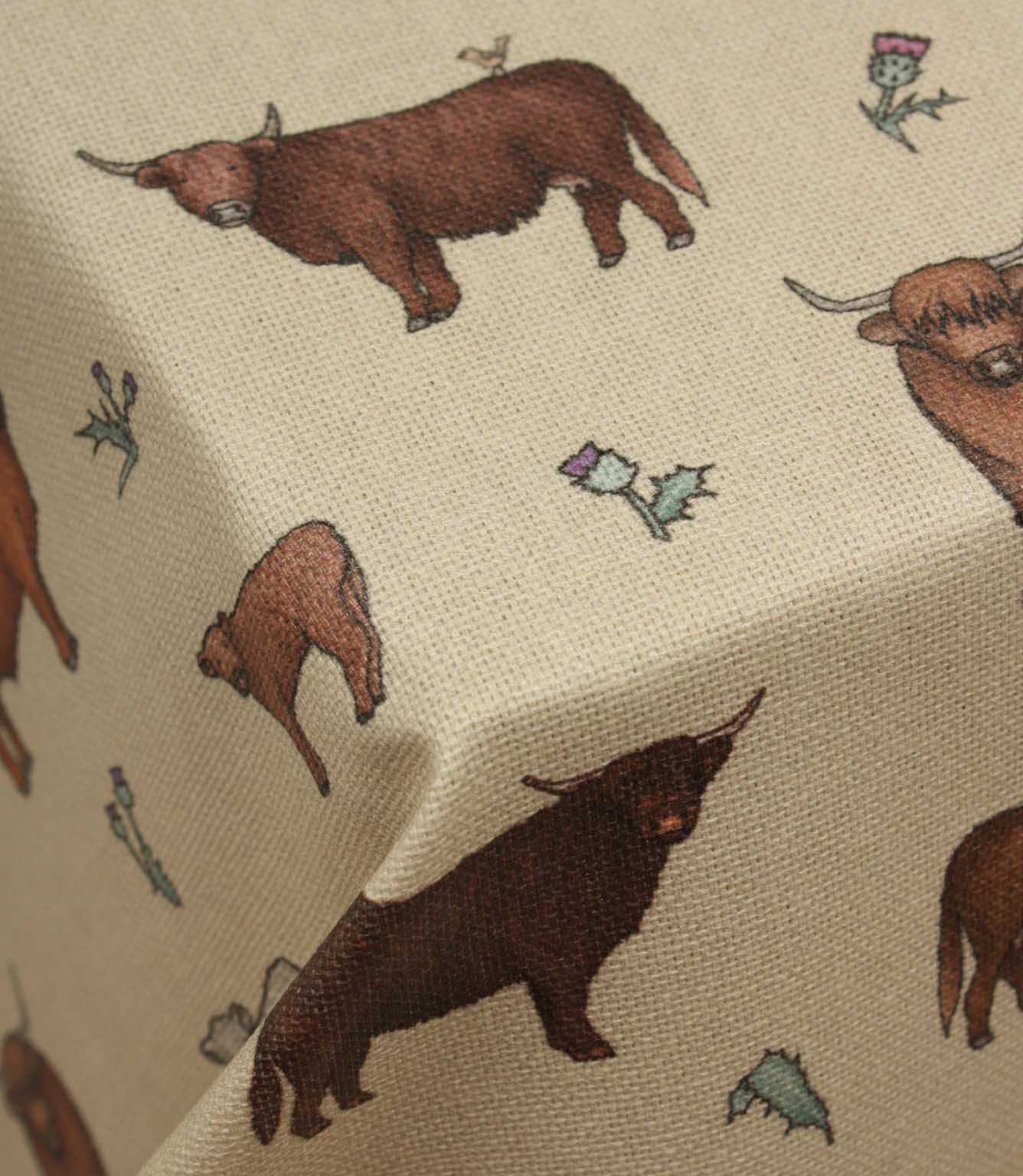 Meadow Moo Cow Oilcloth Fabric / Linen