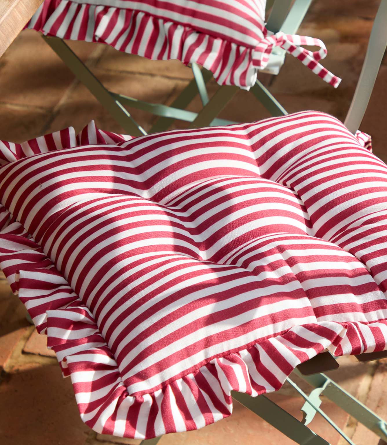 Millie Ruffle Red 2 Pack Indoor / Outdoor Seat Pads