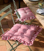 Millie Ruffle Red 2 Pack Indoor / Outdoor Seat Pads