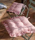 Millie Ruffle Pink 2 Pack Indoor / Outdoor Seat Pads