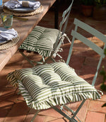 Millie Ruffle Green 2 Pack Indoor / Outdoor Seat Pads