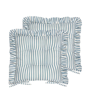 Millie Ruffle Blue 2 Pack Indoor / Outdoor Seat Pads