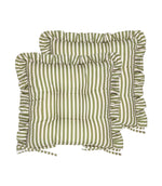 Millie Ruffle Green 2 Pack Indoor / Outdoor Seat Pads