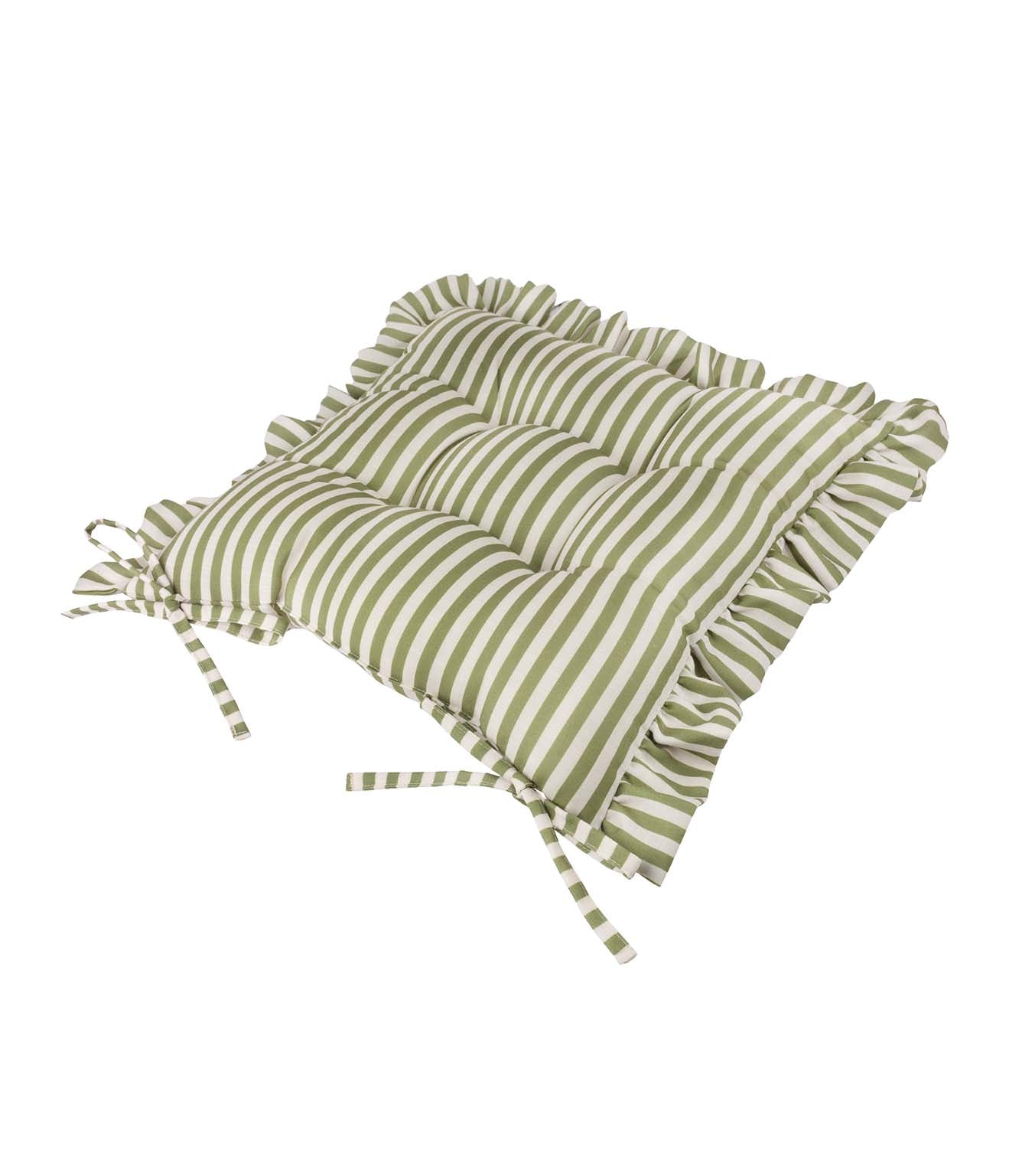 Millie Ruffle Green 2 Pack Indoor / Outdoor Seat Pads