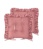 Millie Ruffle Red 2 Pack Indoor / Outdoor Seat Pads