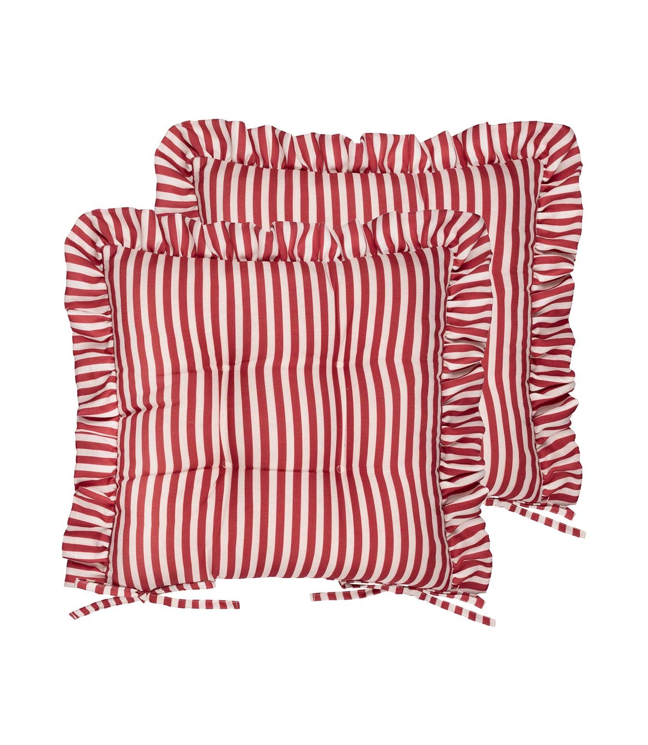 Millie Ruffle Red 2 Pack Indoor / Outdoor Seat Pads
