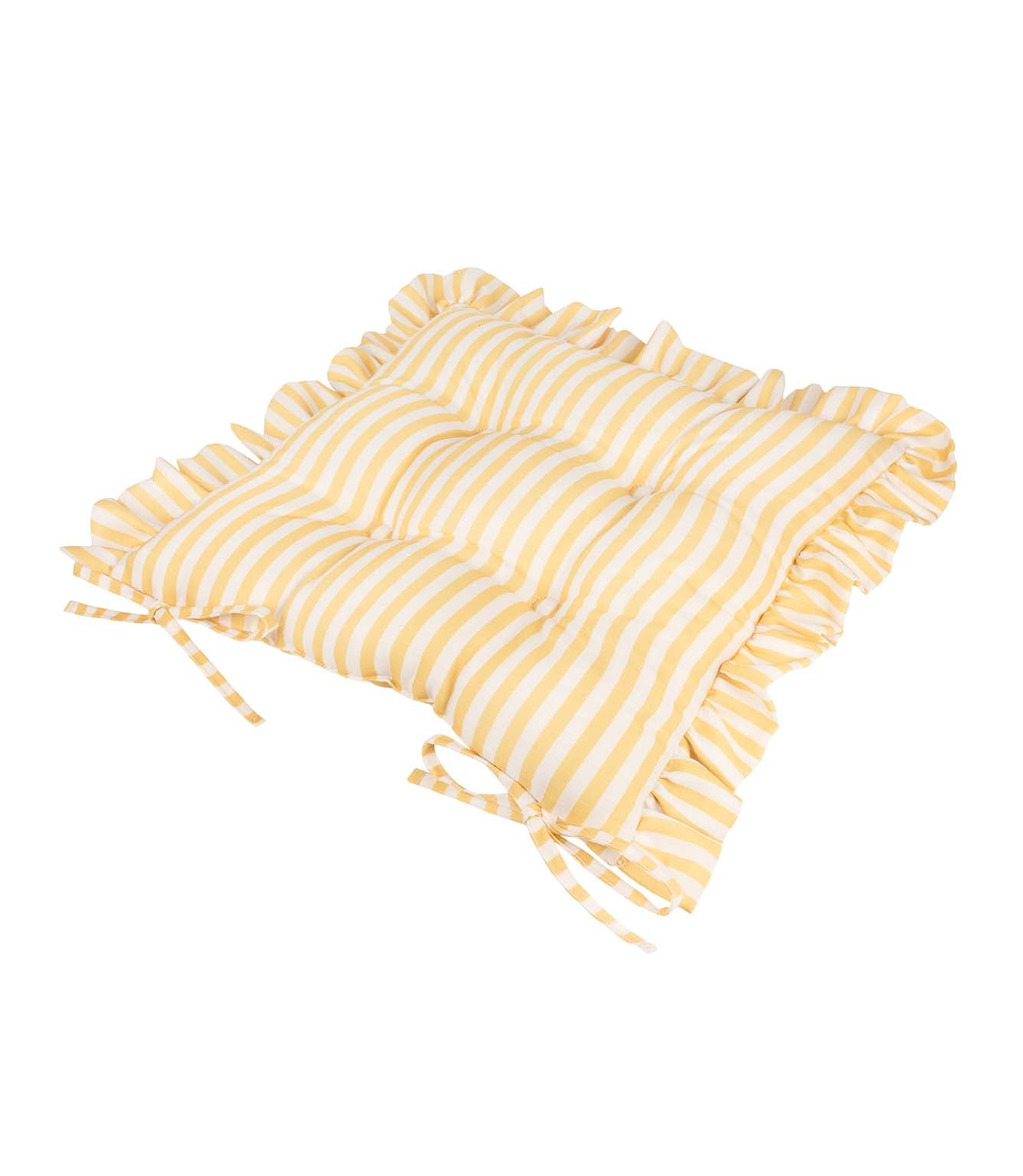 Millie Ruffle Yellow 2 Pack Indoor / Outdoor Seat Pads