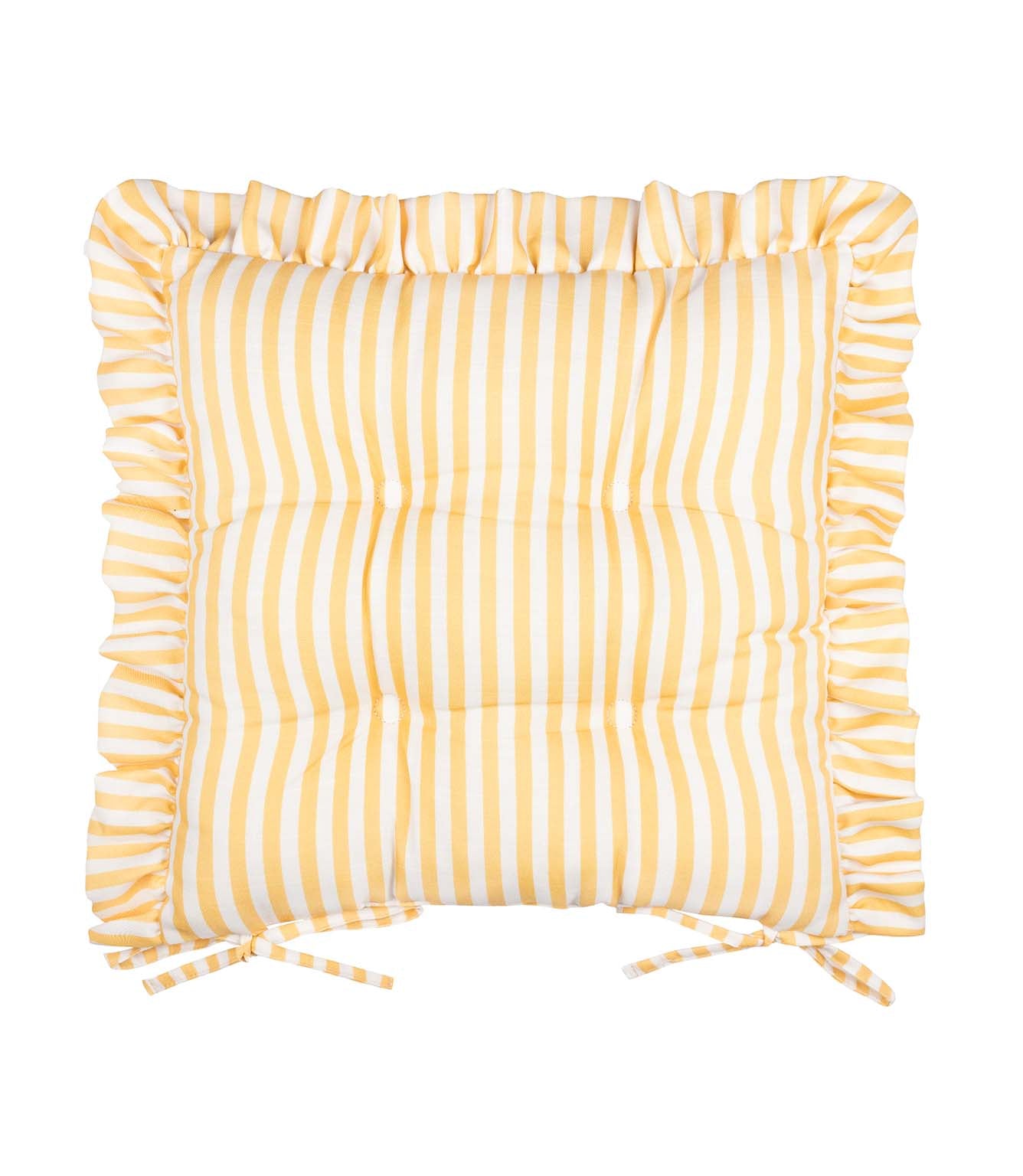 Millie Ruffle Yellow 2 Pack Indoor / Outdoor Seat Pads