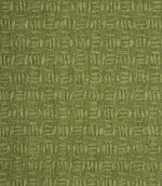 Detailed view of Nessa geometric woven fabric in green, highlighting the raised woven design and texture.