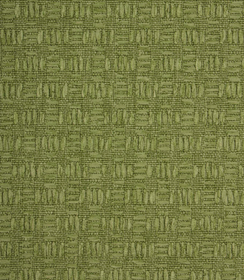 Detailed view of Nessa geometric woven fabric in green, highlighting the raised woven design and texture.