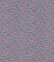 Noyack Anemone patterned fabric featuring a repeating abstract design of flowing, irregular shapes in muted slate blue, dusty rose pink and ivory, with intricate feathered outlines creating a distinctive, organic pattern.
