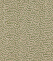 Noyack Kelp patterned fabric featuring an intricate repeating abstract design of flowing, irregular shapes in muted olive green, cream and soft beige, with finely detailed, textured outlines creating an organic, contemporary pattern.