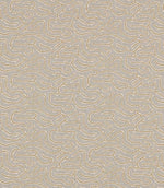 Noyack Quaker patterned fabric featuring an intricate repeating abstract design of flowing, irregular shapes in soft taupe, warm beige and cream, with finely detailed, textured outlines creating a contemporary organic pattern.
