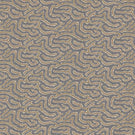 Noyack Rockport patterned fabric featuring a repeating abstract design of flowing, irregular shapes in muted slate grey, warm taupe and cream, with delicate feathered outlines creating an intricate, organic pattern.